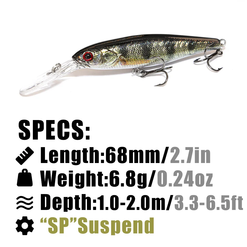 B&U  68mm 3D Printing Shad Sus - Fishing Lure Jerkbait 评论和价格