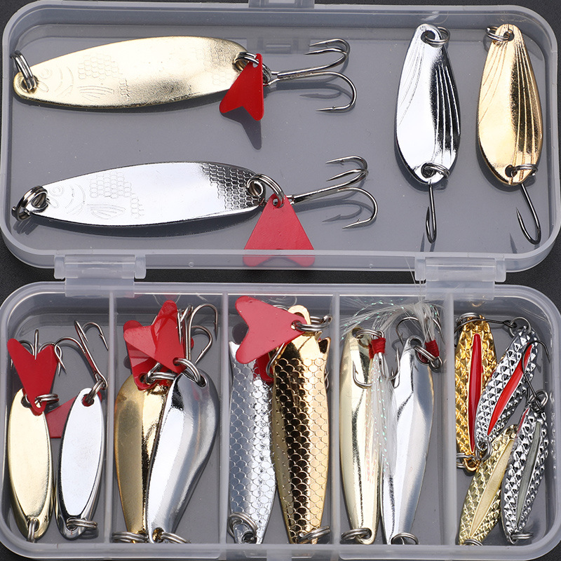 Fishing Lure Kit 16 Pcs Sets T - Fishing Lure Spoon 评论和价格
