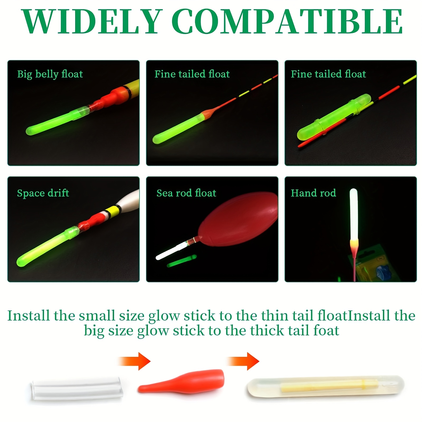 100PCS Fishing Glow Sticks Set - Fishing Lure Making Kit 评论和价格